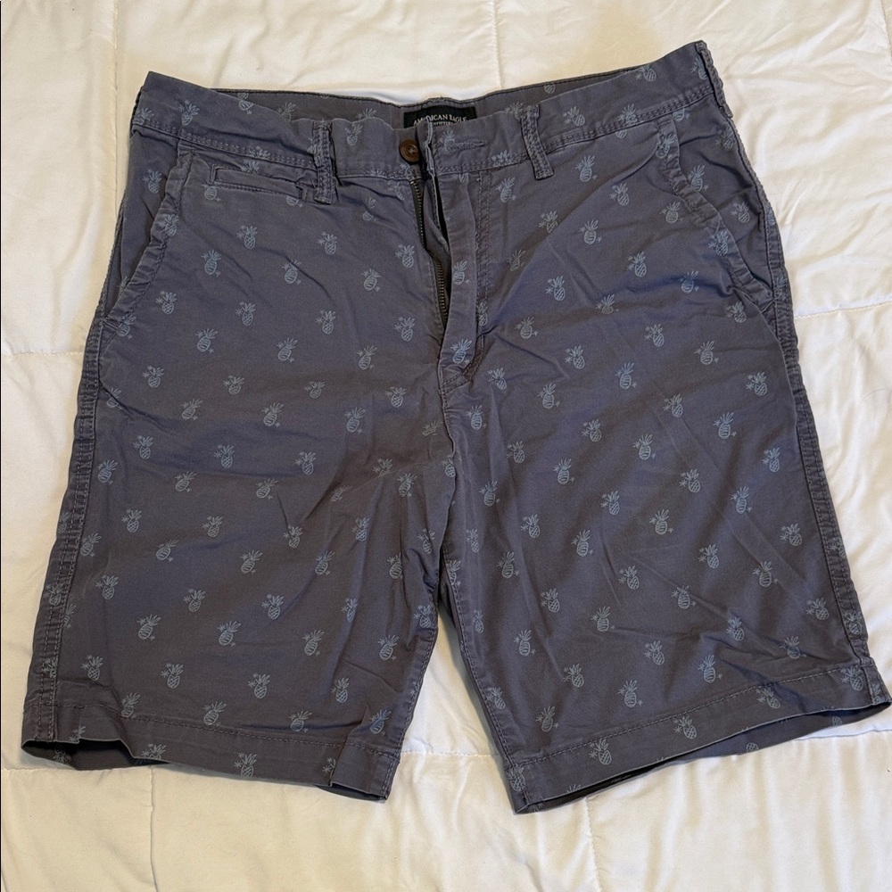 American Eagle Outfitters Men's Blue Patterned Shorts